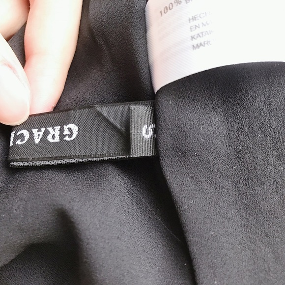 Grace Chow Black Star Patterned Wrap Crop Top - S - Picture 6 of 7